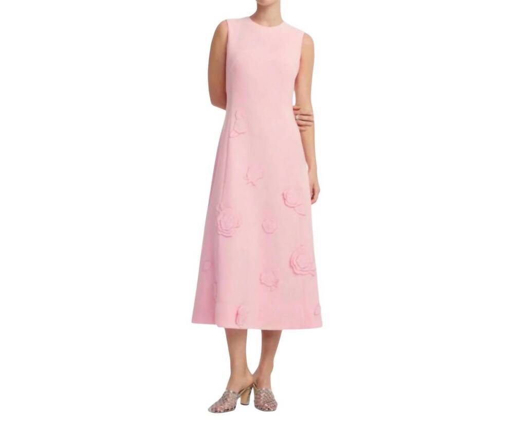 NEW LEO LIN cleo appliquรฉ sleeveless midi dress in blush pink